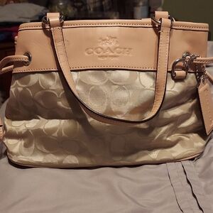 Coach Beige and Cream Women's Bag